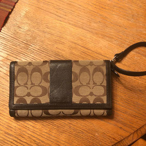 Brown Coach Wristlet Wallet